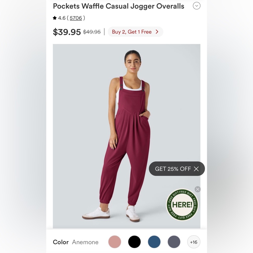 Halara Burgundy Jumpsuit NWT